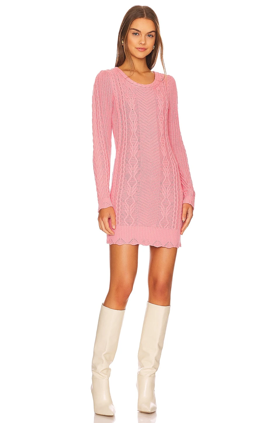 LoveShackFancy Simmonette Mini Dress Powder Blush 3 LoveShackFancy Simmonette Mini Dress Powder Blush