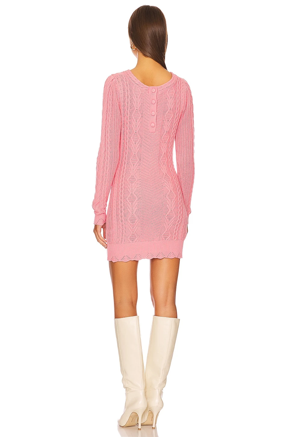 LoveShackFancy Simmonette Mini Dress Powder Blush 5 LoveShackFancy Simmonette Mini Dress Powder Blush - Image 3