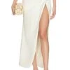 Stretch Faux Leather Long Twist Sarong W Slit Cream -Camila coelho || FREE PEOPLE || Bardot Sales LOIN WQ1 V1