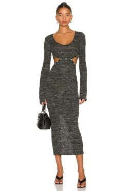 Jordy Midi Dress Heather Charcoal