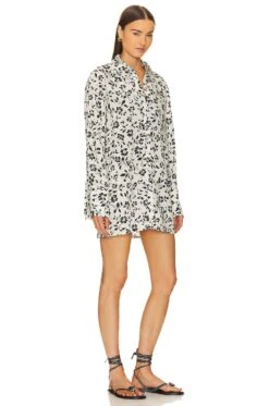 Marie Shirt Dress Natural Black Blooms 8 Marie Shirt Dress Natural Black Blooms -Camila coelho || FREE PEOPLE || Bardot Sales LOVF WD3729 V3