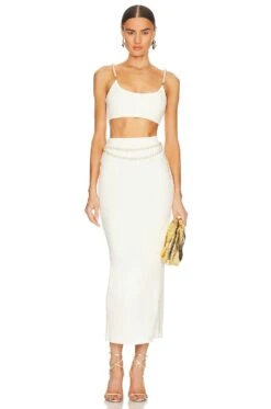 Nara Maxi Skirt Ivory -Camila coelho || FREE PEOPLE || Bardot Sales LOVF WQ690 V4
