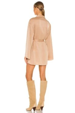 Dress Shirt With Waist Tie Champagne Beige -Camila coelho || FREE PEOPLE || Bardot Sales LPAR WD554 V3