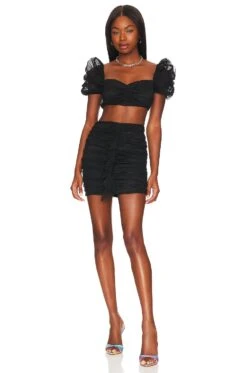 Sophia Mini Skirt Black -Camila coelho || FREE PEOPLE || Bardot Sales MALR WQ210 V4