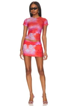 Micro Mini Skirt Rouge Mudd -Camila coelho || FREE PEOPLE || Bardot Sales MAOU WQ44 V4