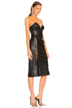 X REVOLVE Livia Midi Dress Black -Camila coelho || FREE PEOPLE || Bardot Sales MELR WD559 V2