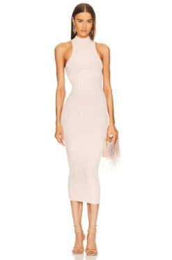 Annalie Long Midi Dress Blush Pink