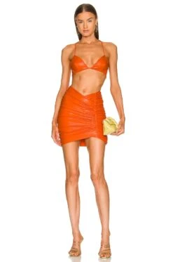 X REVOLVE Torin Mini Skirt Orange -Camila coelho || FREE PEOPLE || Bardot Sales MELR WQ52 V4