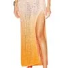X REVOLVE Kenna Ombre Maxi Skirt Orange Ombre -Camila coelho || FREE PEOPLE || Bardot Sales MELR WQ81 V1