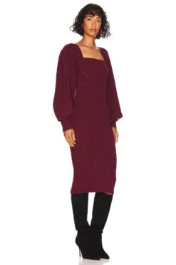 Minkpink Page Midi Dress Wine -Camila coelho || FREE PEOPLE || Bardot Sales MINK WD850 V2