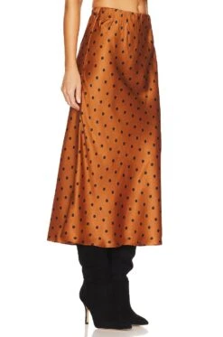 Minkpink Milan Bias Cut Skirt Rust & Black -Camila coelho || FREE PEOPLE || Bardot Sales MINK WQ118 V2