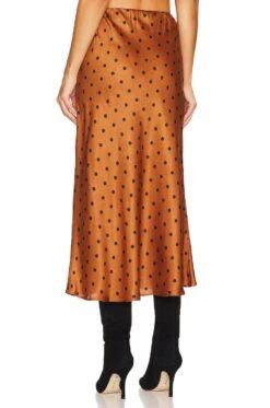 Minkpink Milan Bias Cut Skirt Rust & Black -Camila coelho || FREE PEOPLE || Bardot Sales MINK WQ118 V3