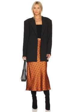 Minkpink Milan Bias Cut Skirt Rust & Black -Camila coelho || FREE PEOPLE || Bardot Sales MINK WQ118 V4