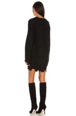 Evie Distressed Knit Mini Dress Black -Camila coelho || FREE PEOPLE || Bardot Sales NBDR WD2508 V3