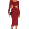 Yael Cut Out Halter Dress Dark Red -Camila coelho || FREE PEOPLE || Bardot Sales NBDR WD2521 V1