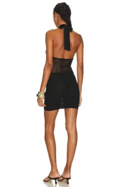 Nina Mixed Stitch Mini Dress Black 7 Nina Mixed Stitch Mini Dress Black -Camila coelho || FREE PEOPLE || Bardot Sales NBDR WD2963 V3