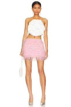 Octavia Feathered Micro Skirt Pale Pink 9 Octavia Feathered Micro Skirt Pale Pink -Camila coelho || FREE PEOPLE || Bardot Sales NBDR WQ314 V4