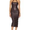 Drama Midi Dress Chocolate -Camila coelho || FREE PEOPLE || Bardot Sales NKIE WD606 V1