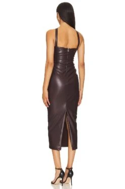 Drama Midi Dress Chocolate -Camila coelho || FREE PEOPLE || Bardot Sales NKIE WD606 V3