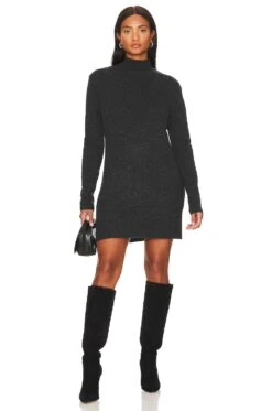 Kora Cashmere Dress Charcoal