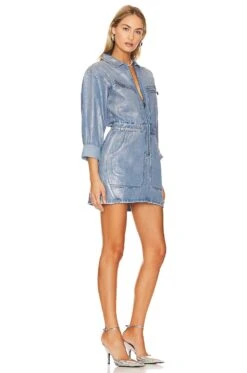 One Teaspoon Olivia Mini Denim Dress Metal Blue -Camila coelho || FREE PEOPLE || Bardot Sales ONET WD136 V2