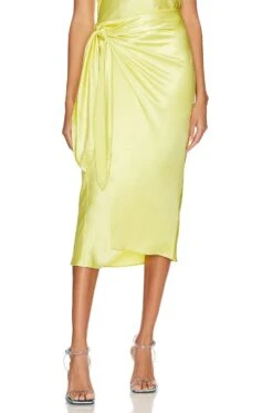 RAILS Adrienne Wrap Skirt Chartreuse