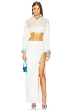 Aline Skirt White & Blue 12 Aline Skirt White & Blue -Camila coelho || FREE PEOPLE || Bardot Sales ROFR WQ101 V5