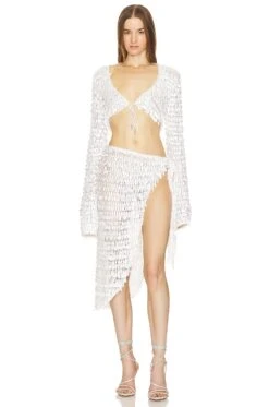 PAREO DE GANCHILLO BRASILIA White -Camila coelho || FREE PEOPLE || Bardot Sales ROFR WQ99 V5