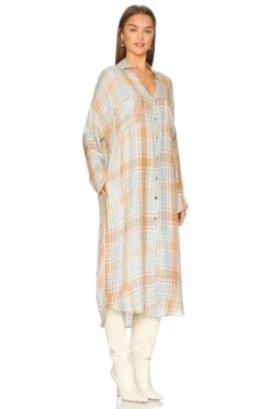 Show Me Your Mumu Leo Button Down Tunic Georgetown Plaid -Camila coelho || FREE PEOPLE || Bardot Sales SHOW WD516 V3