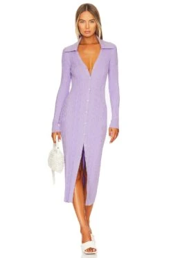 Song Of Style Sanura Collar Cardigan Dress Purple