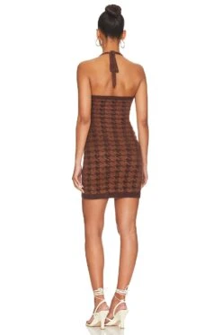 Harper Halter Mini Dress Brown Multi -Camila coelho || FREE PEOPLE || Bardot Sales SPDW WD2149 V3