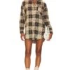 ROBE JENNIE Tan Plaid -Camila coelho || FREE PEOPLE || Bardot Sales SPDW WD2264 V1