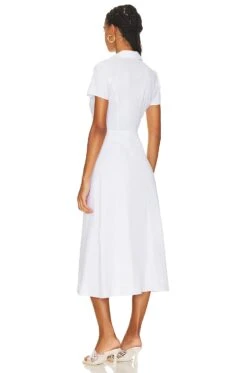 THEORY Short Sleeve Midi Dress White -Camila coelho || FREE PEOPLE || Bardot Sales THEO WD428 V3