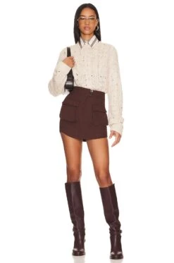 Mila Cargo Skirt Coffee Brown -Camila coelho || FREE PEOPLE || Bardot Sales TULA WQ236 V4