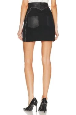 Lil Mama Skirt Black With Pink Glo Stitching -Camila coelho || FREE PEOPLE || Bardot Sales UNDR WQ40 V3