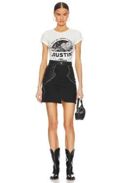 Lil Mama Skirt Black With Pink Glo Stitching -Camila coelho || FREE PEOPLE || Bardot Sales UNDR WQ40 V4