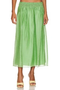 Vince Smocked Waist Pull On Skirt Sprout