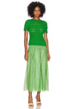 Vince Smocked Waist Pull On Skirt Sprout -Camila coelho || FREE PEOPLE || Bardot Sales VINCE WQ51 V4