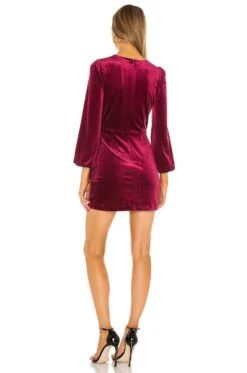 Velvet Tie Me Over Dress Wine -Camila coelho || FREE PEOPLE || Bardot Sales YUMI WD396 V3