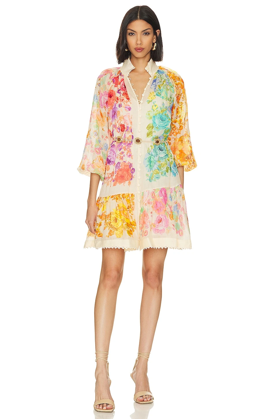 Zimmermann Raie Mini Dress Multi Floral 3 Zimmermann Raie Mini Dress Multi Floral