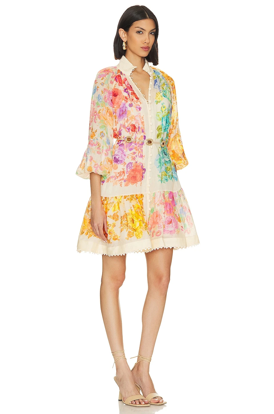 Zimmermann Raie Mini Dress Multi Floral 4 Zimmermann Raie Mini Dress Multi Floral - Image 2